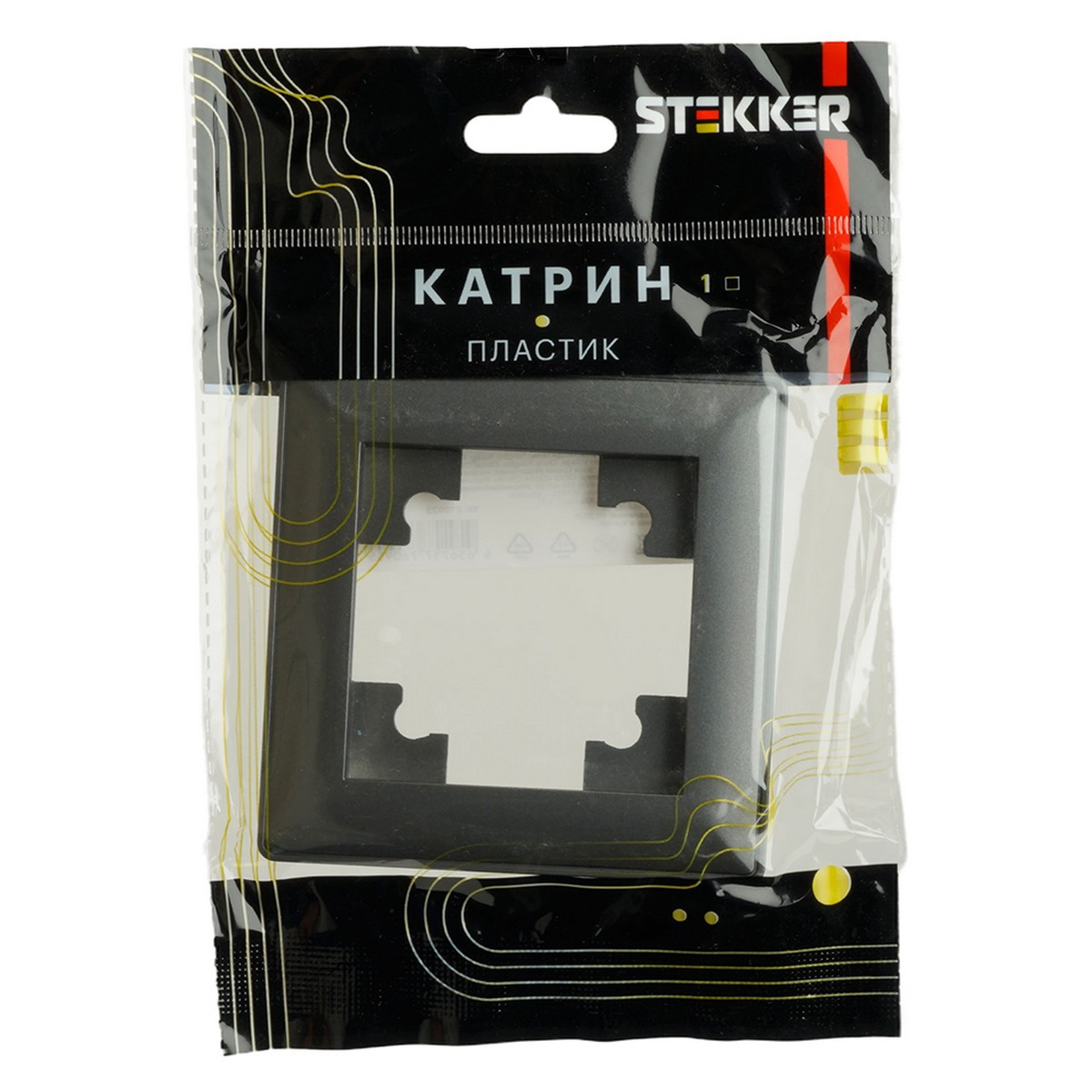 Рамка STEKKER 1-местная Катрин пластик графит PFR00-7001-06 39807