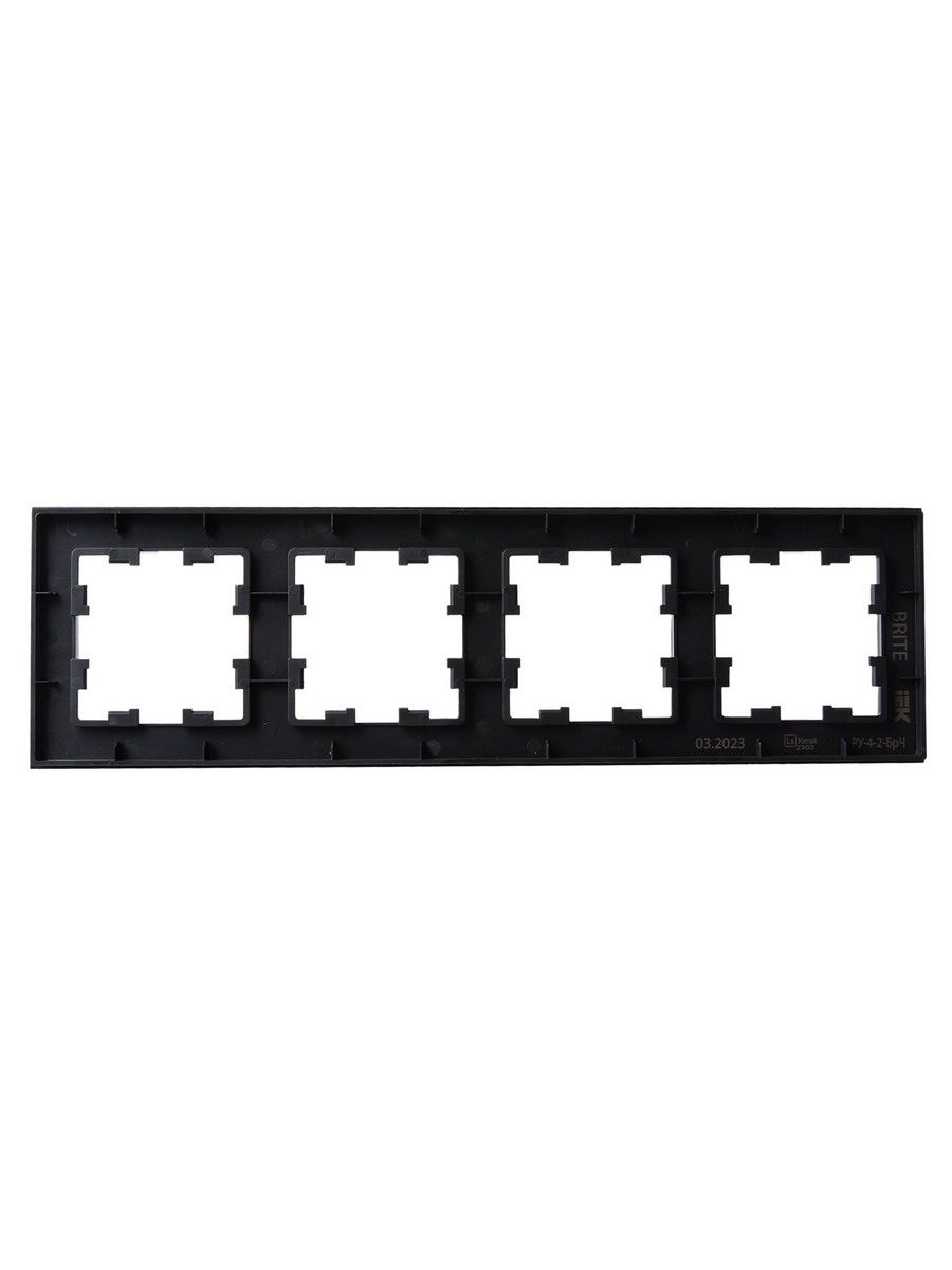 Рамка IEK BRITE 4-местная РУ-4-2-БрЧ стекло черный BR-M42-G-K02
