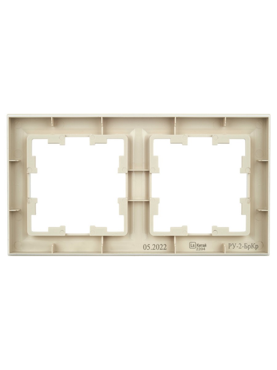 IEK Brite Рамки Рамка IEK BRITE 2-местная РУ-2-БрКр бежевый BR-M22-K10