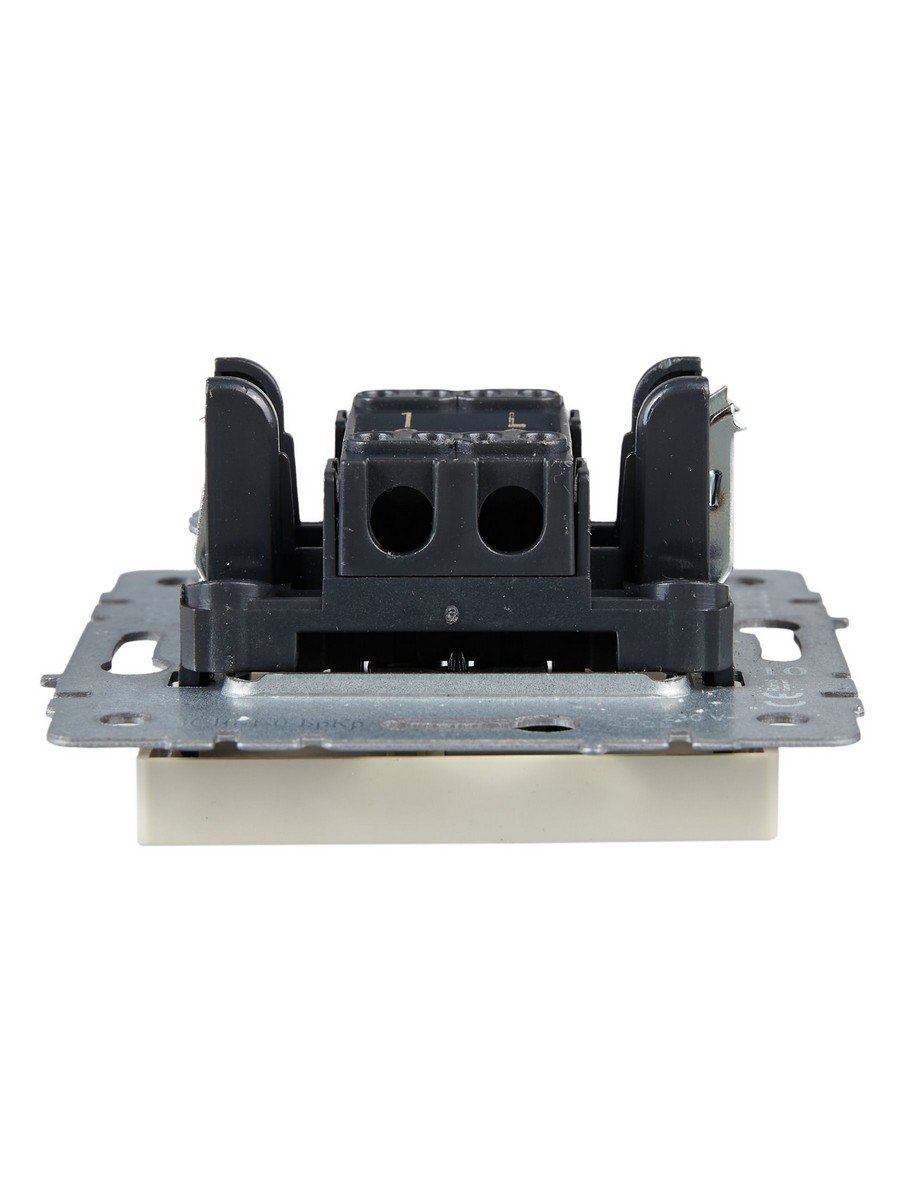 IEK Brite Бежевый Выключатель IEK BRITE 1-клавишный 10А ВС10-1-0-БрКр бежевый BR-V10-0-10-K10