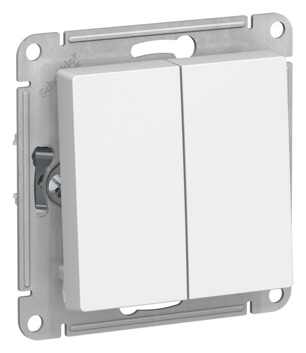 Переключатель Systeme Electric AtlasDesign Лотос 2-клавишный, сх.6/2, ATN001365