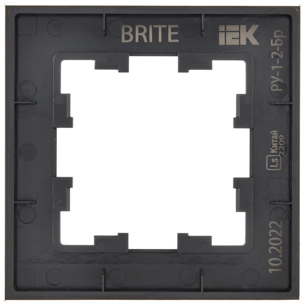 Рамка IEK BRITE DECOR Черный матовый стекло 1-м РУ-1-2-Бр BR-M12-G-31-K02