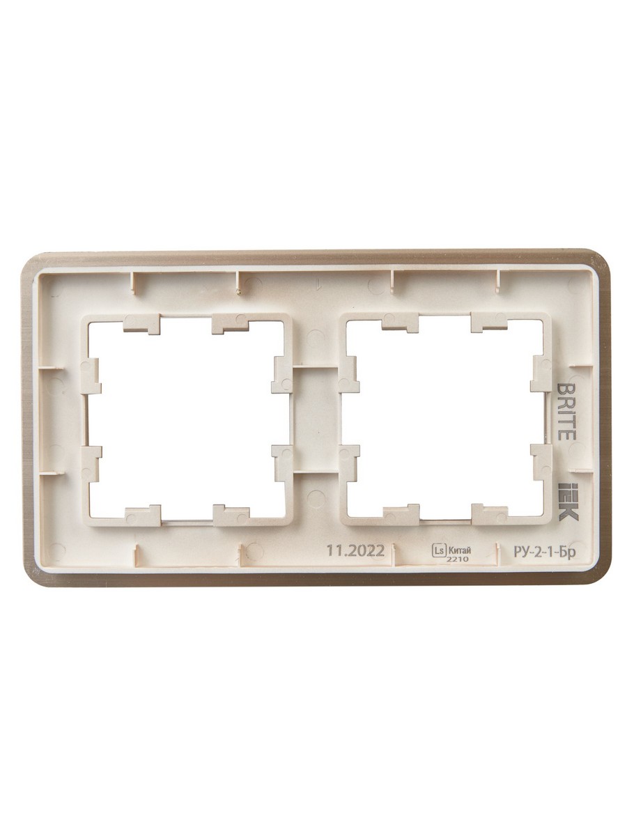 IEK Brite Рамки Рамка IEK BRITE DECOR Шампань металл. скругл.уголРамка 2-м РУ-2-1-Бр RE AL BR-M22-M-21-K37