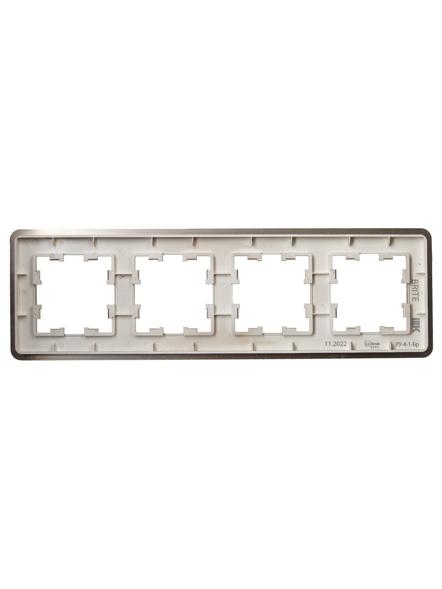Рамка IEK BRITE DECOR Шампань металл. скругл.угол 4-м РУ-4-1-Бр RE AL BR-M42-M-21-K37