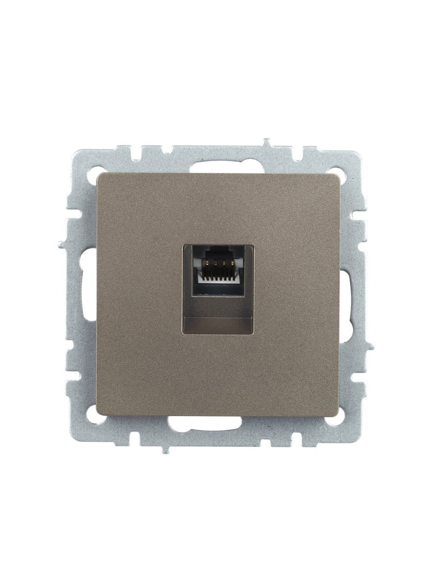 IEK Brite Шампань Розетка IEK BRITE компьютерная RJ45 кат.5E РК10-БрШ шампань BR-K10-1-K37
