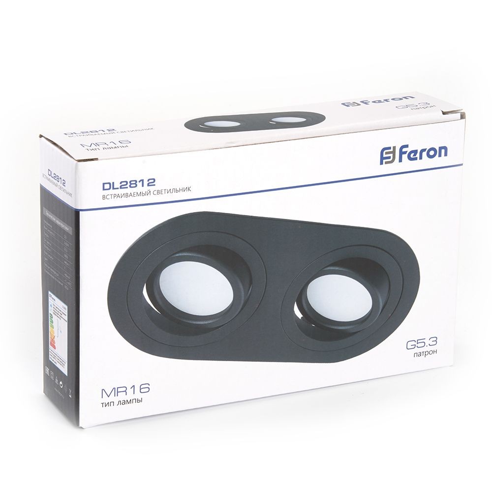 Встраиваемые светодиодные светильники Светильник потолочный встраиваемый Feron DL2812 черный 48459 