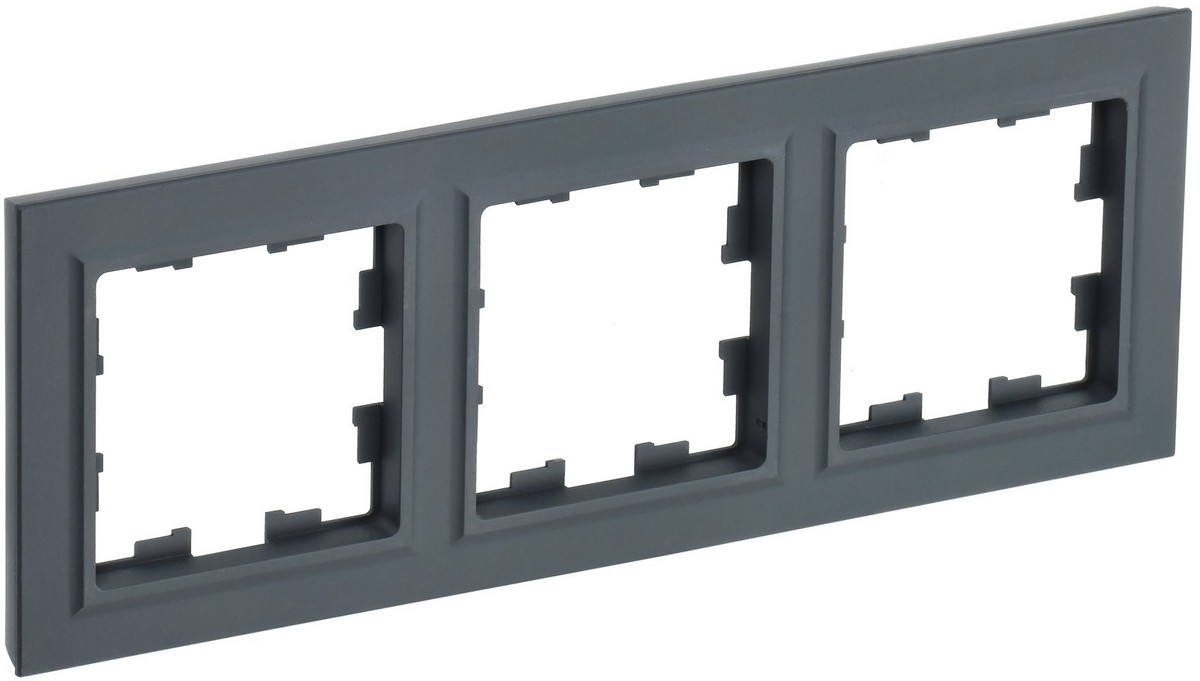 Рамка IEK BRITE 3-местная РУ-3-БрГ графит BR-M32-K53