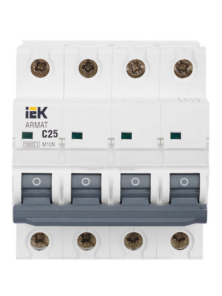 Автоматический выключатель IEK ARMAT M10N 4P C 25А AR-M10N-4-C025
