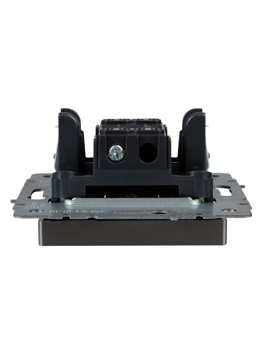 Выключатель IEK BRITE 1-клавишный проходной 10А ВС10-1-6-БрС сталь BR-V12-0-10-K46
