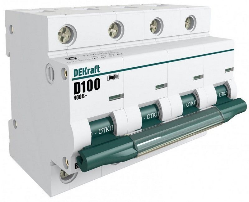4 полюсные (четырехполюсные) Автоматический выключатель DEKraft 4P 80A C ВА-201 10kA 13011DEK 