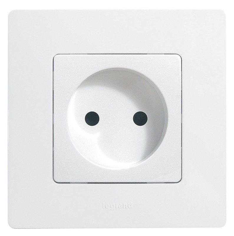 Розетка электрическая Legrand Etika белый б/з со шторками, винт. клем. 672234