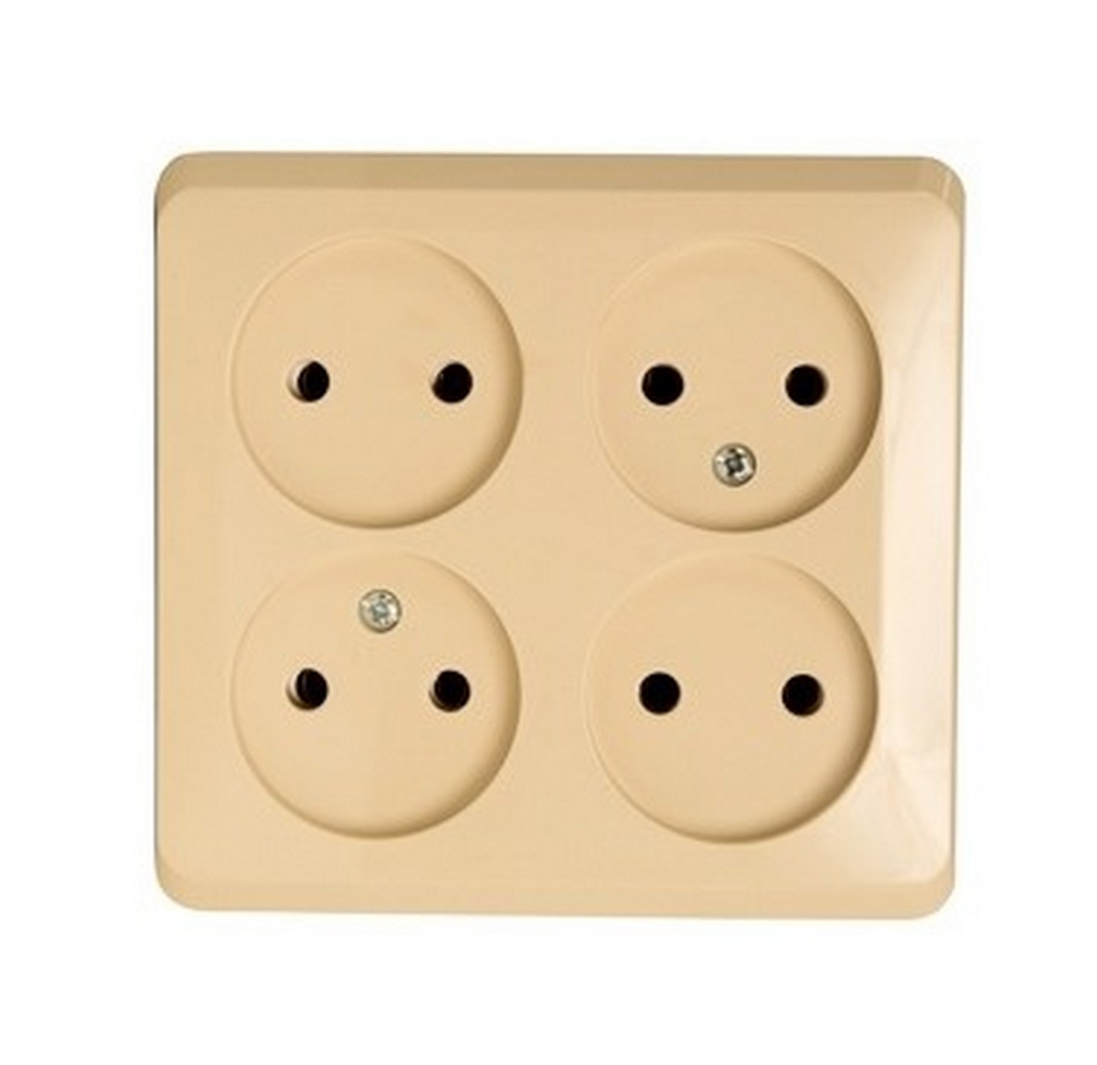 Этюд Кремовый Розетка 4-ая Systeme Electric Этюд наружный Бежевый б/з без шторок PA16-205K