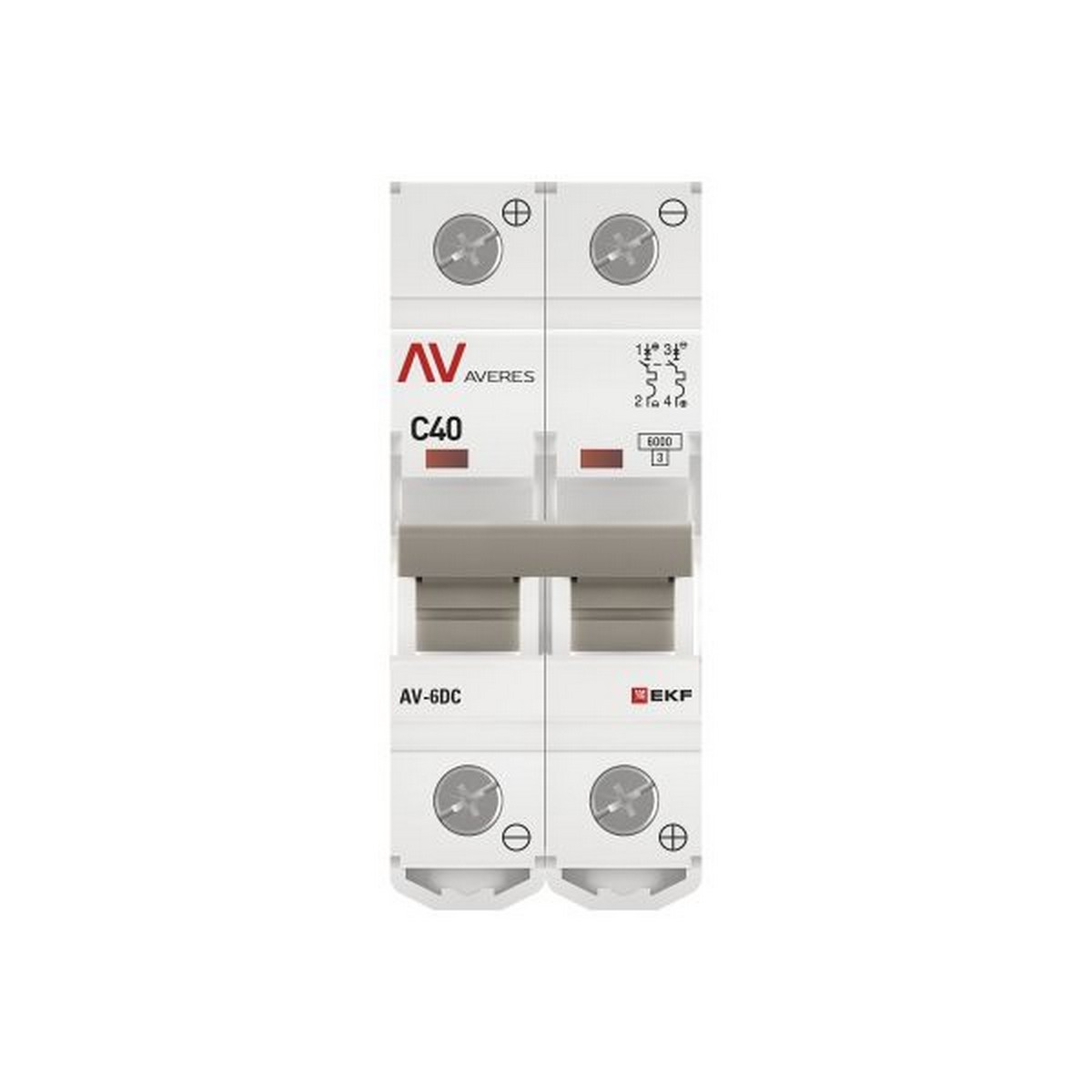 Автоматический выключатель EKF AVERES AV-6 DC 2P 40A (C) 6kA mcb6-DC-2-40C-av