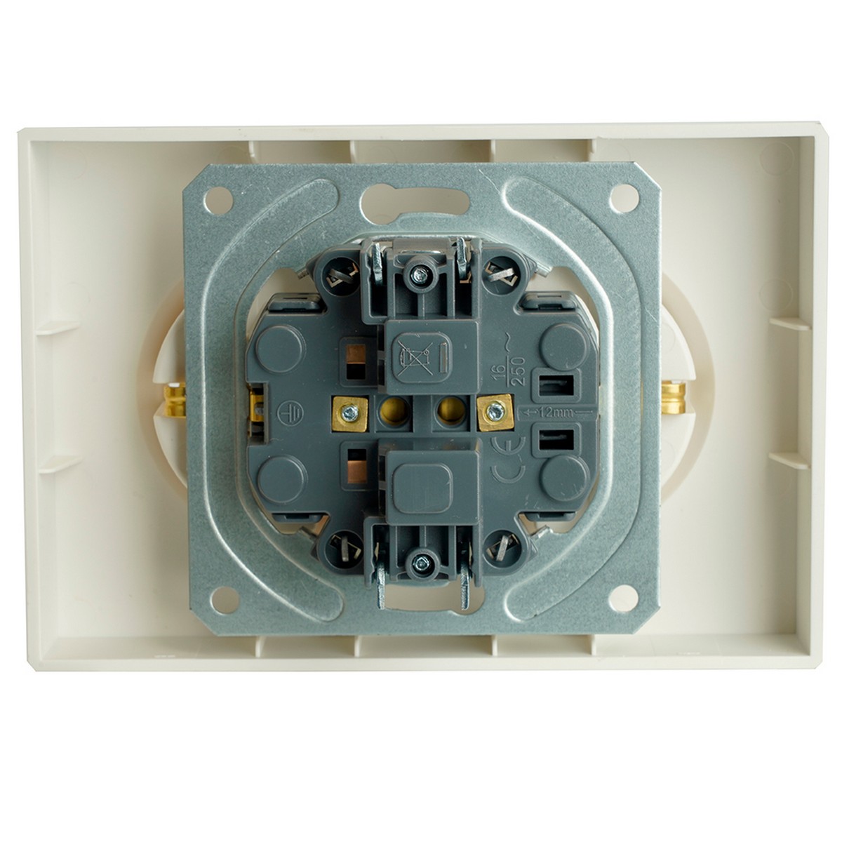 Эмили - Розетки и выключатели Stekker Розетка 2-ая с защитной шторкой с/з 16А STEKKER Эмили RST16-5114-01 белый фарфор soft touch 49882