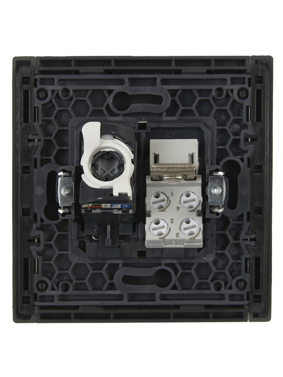 IEK FORTE&PIANO Серый Розетка IEK FORTE&PIANO Серый двойная RJ11+RJ45 кат.5E FP335