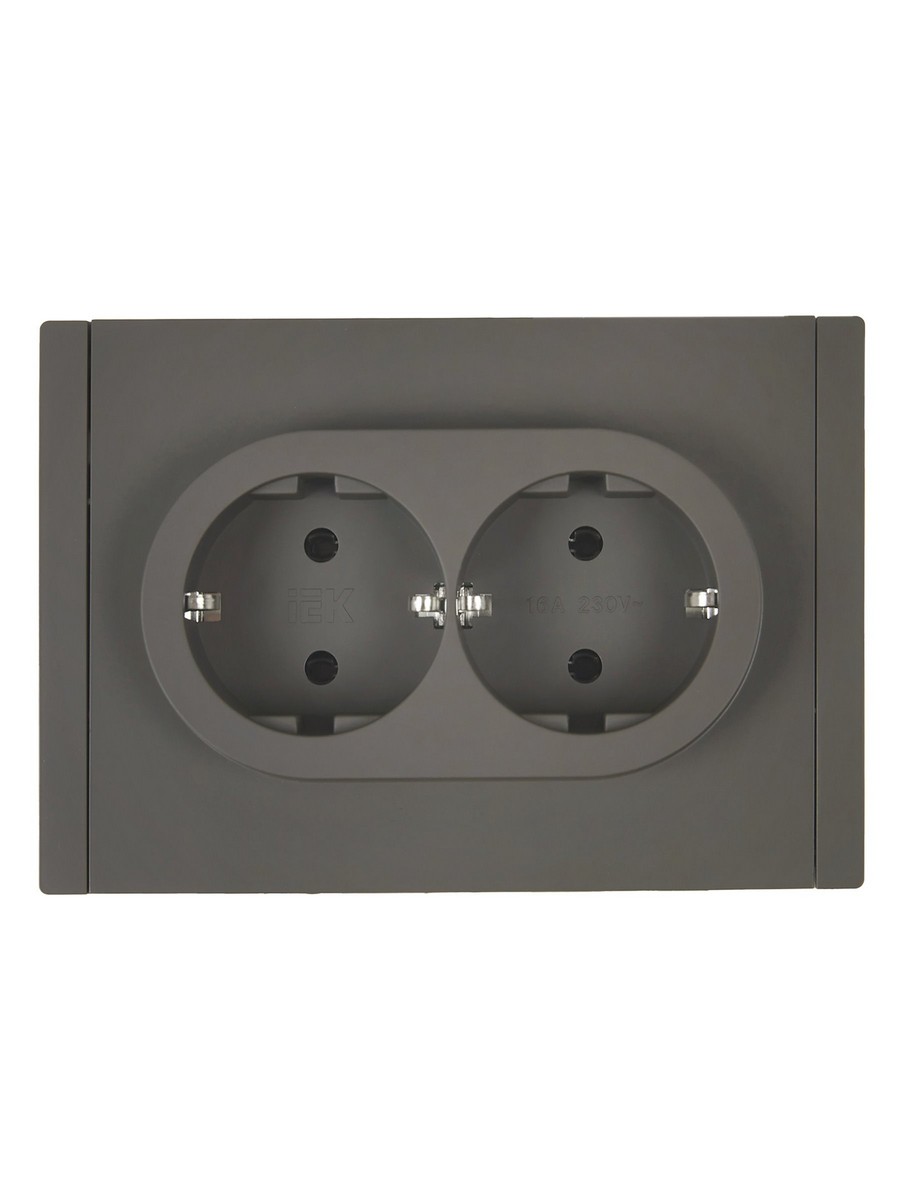 IEK FORTE&PIANO Серый Розетка IEK FORTE&PIANO Серый 2-я с/з безвинтовое крепление 16А FP324