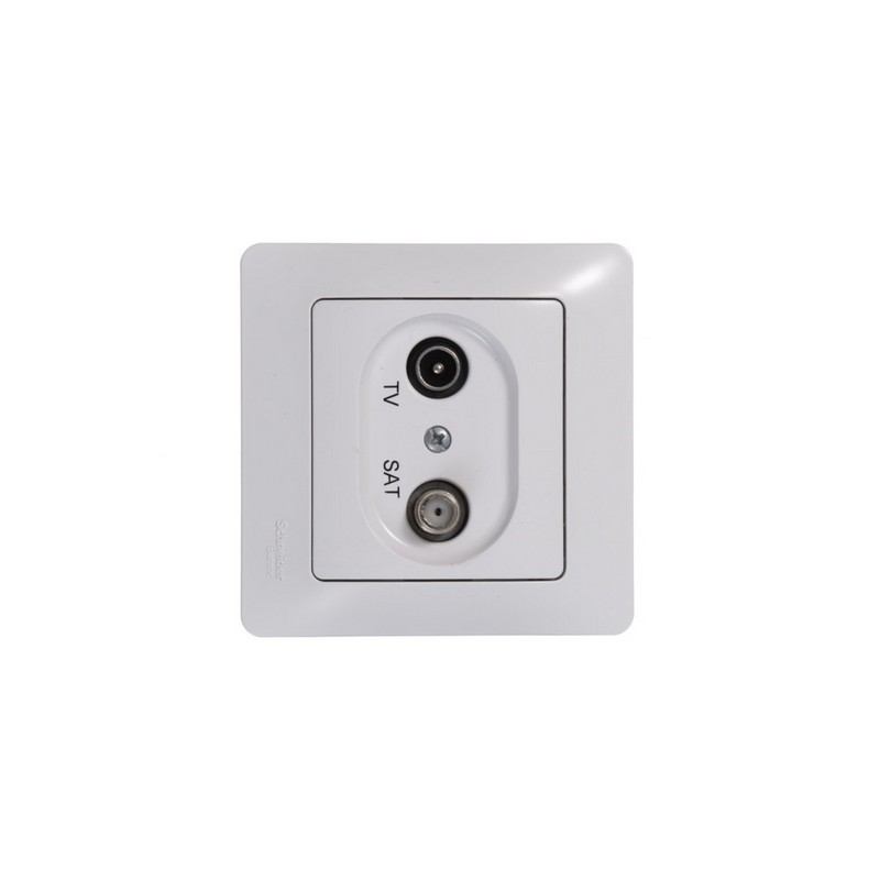 Розетка Systeme Electric Glossa Белый TV-SAT одиночная 1DB GSL000197