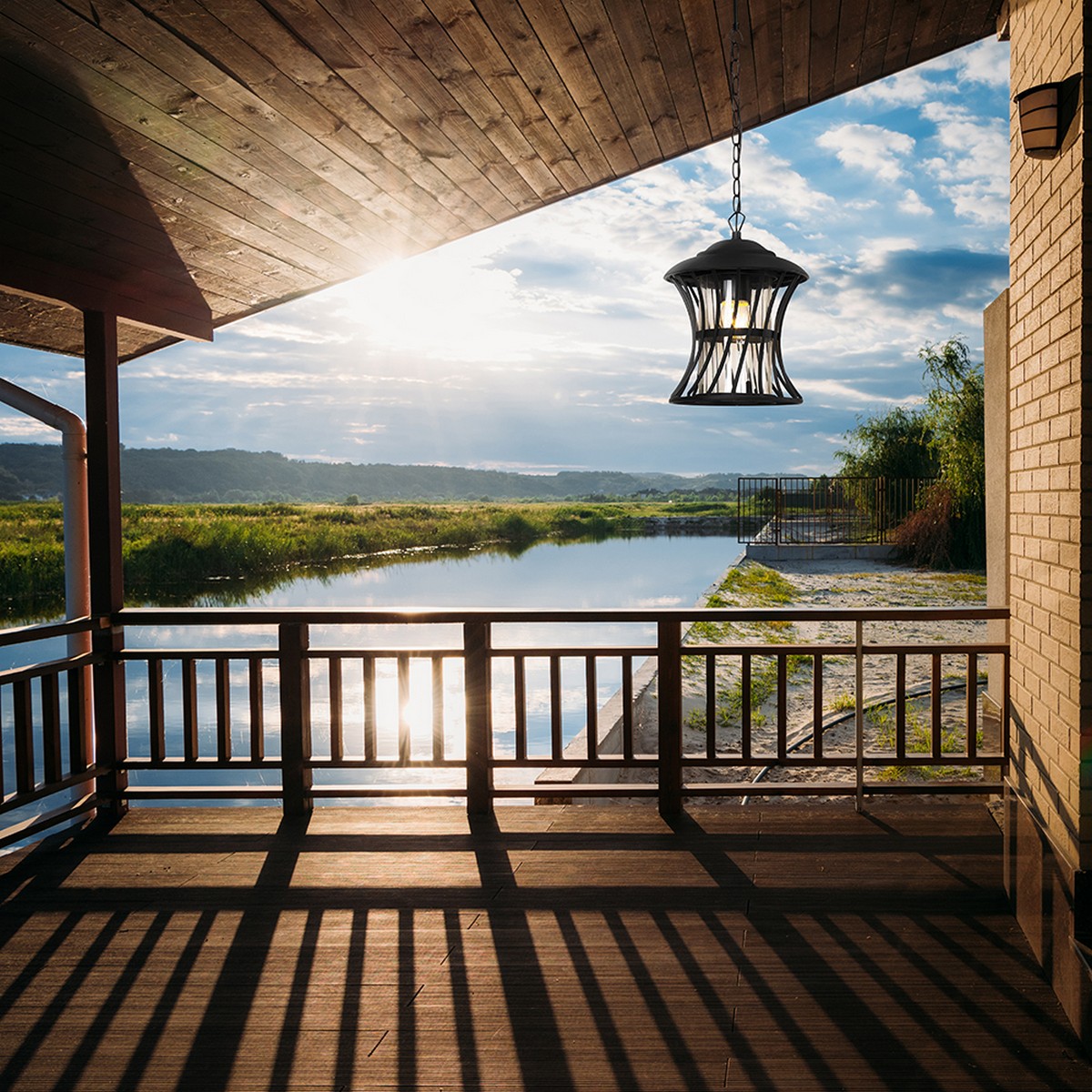 Уличные светильники на цепочке Светильник садово-парковый Feron PL525 на цепочке 60W E27 230V черный 11620 