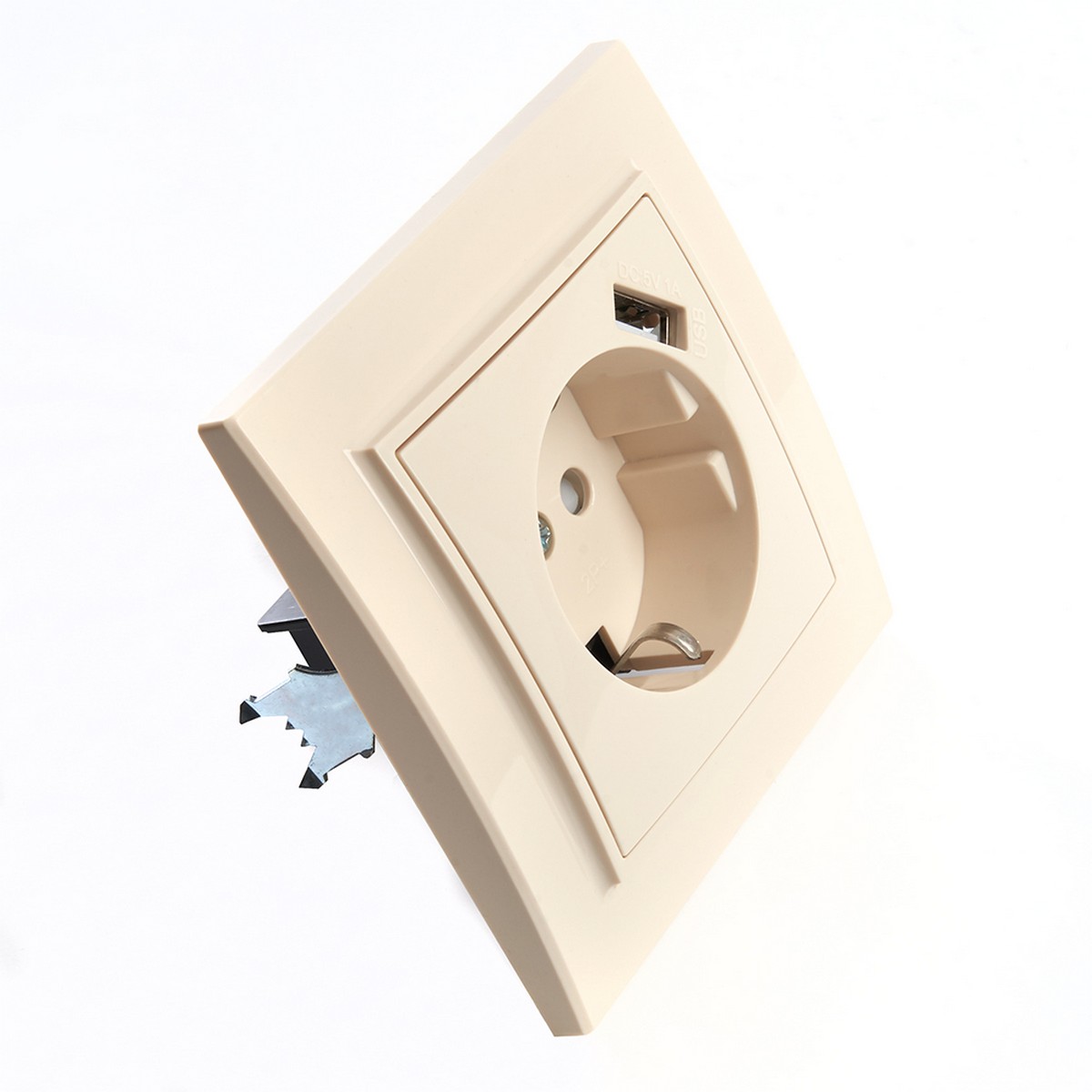 Эрна - Розетки и выключатели Stekker Розетка 1-местная с/з STEKKER PST16-9011-02 16А с защ. шторкой и с USB Эрна слоновая кость с ра39237
