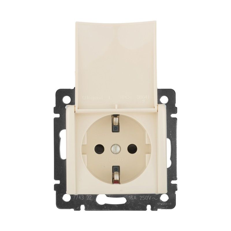 Legrand Valena Classic Кремовый Розетка Legrand Valena Крем 1-ая с/з с крышкой 774322