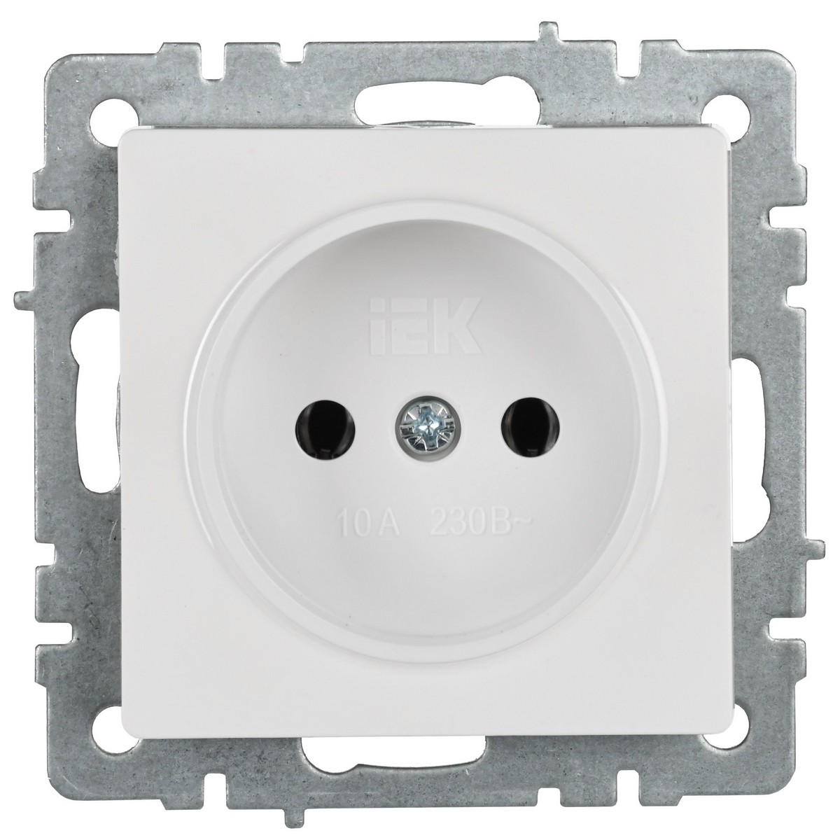 IEK Brite Белый Розетка IEK BRITE б/з без шторок 10А РС10-1-0-БрБ белый BR-R10-10-K01