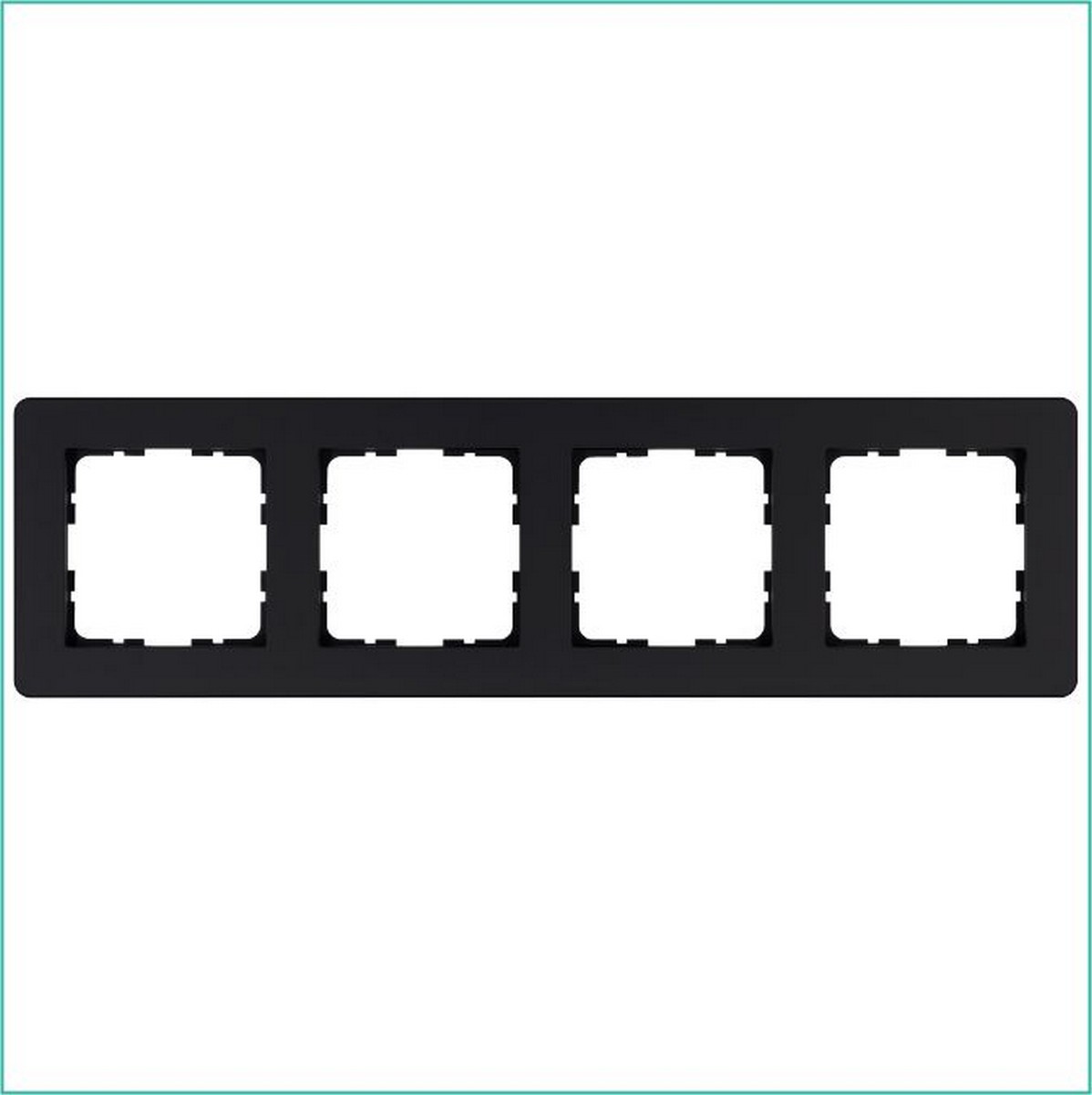 JASMART G - розетки и выключатели Рамка JASMART G-Flex 4-постовая черный матовый (soft touch) G1104PB