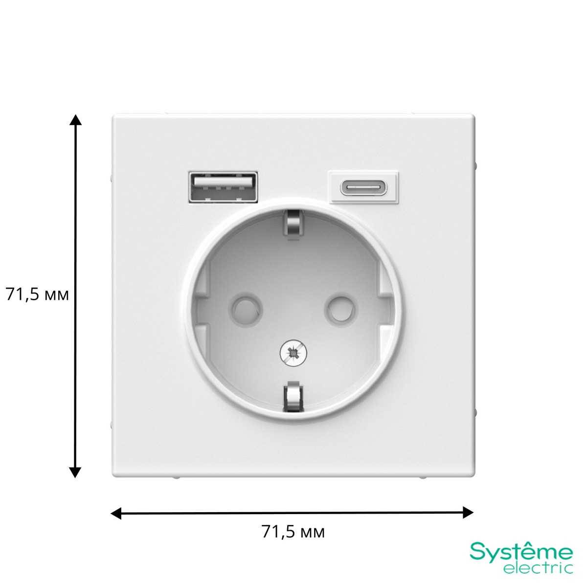 ArtGallery Белый Розетка Systeme Electric ArtGallery Белый 16А с 2 USB A+C 5В4А/30А 5В/15А GAL000132