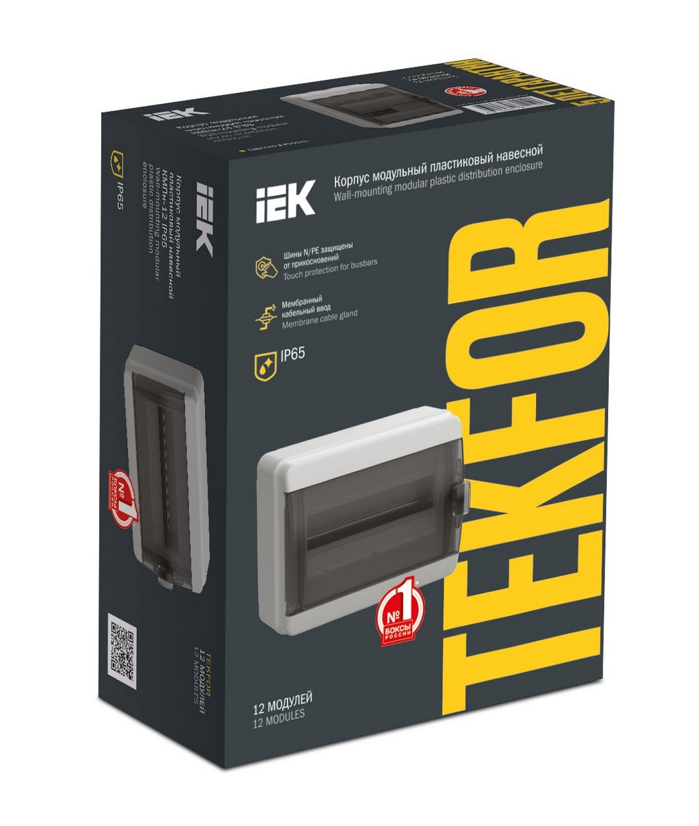 Корпус пластиковый IEK TEKFOR КМПн-24 IP65 черн. прозр. дверь TF5-KP72-N-24-65-K03-K02
