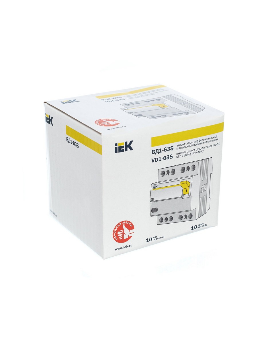 IEK Выключатель дифференциальный IEK KARAT ВД1-63S 4Р 40А 100мА MDV12-4-040-100 