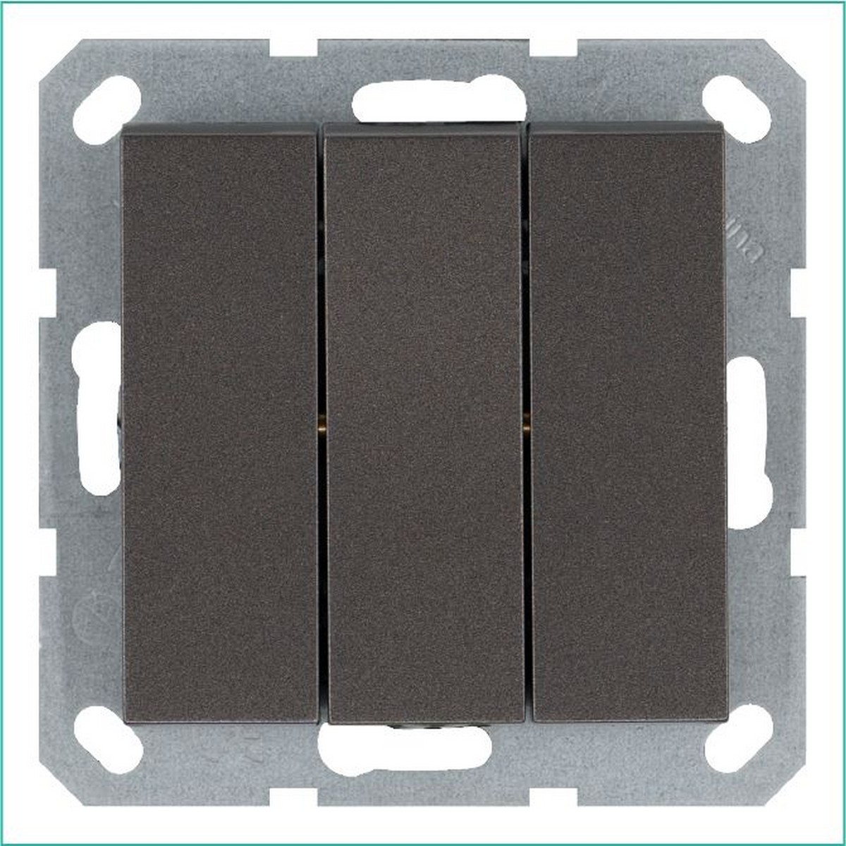 JASMART G - розетки и выключатели Выключатель трехклавишный JASMART Мокко G3031Z