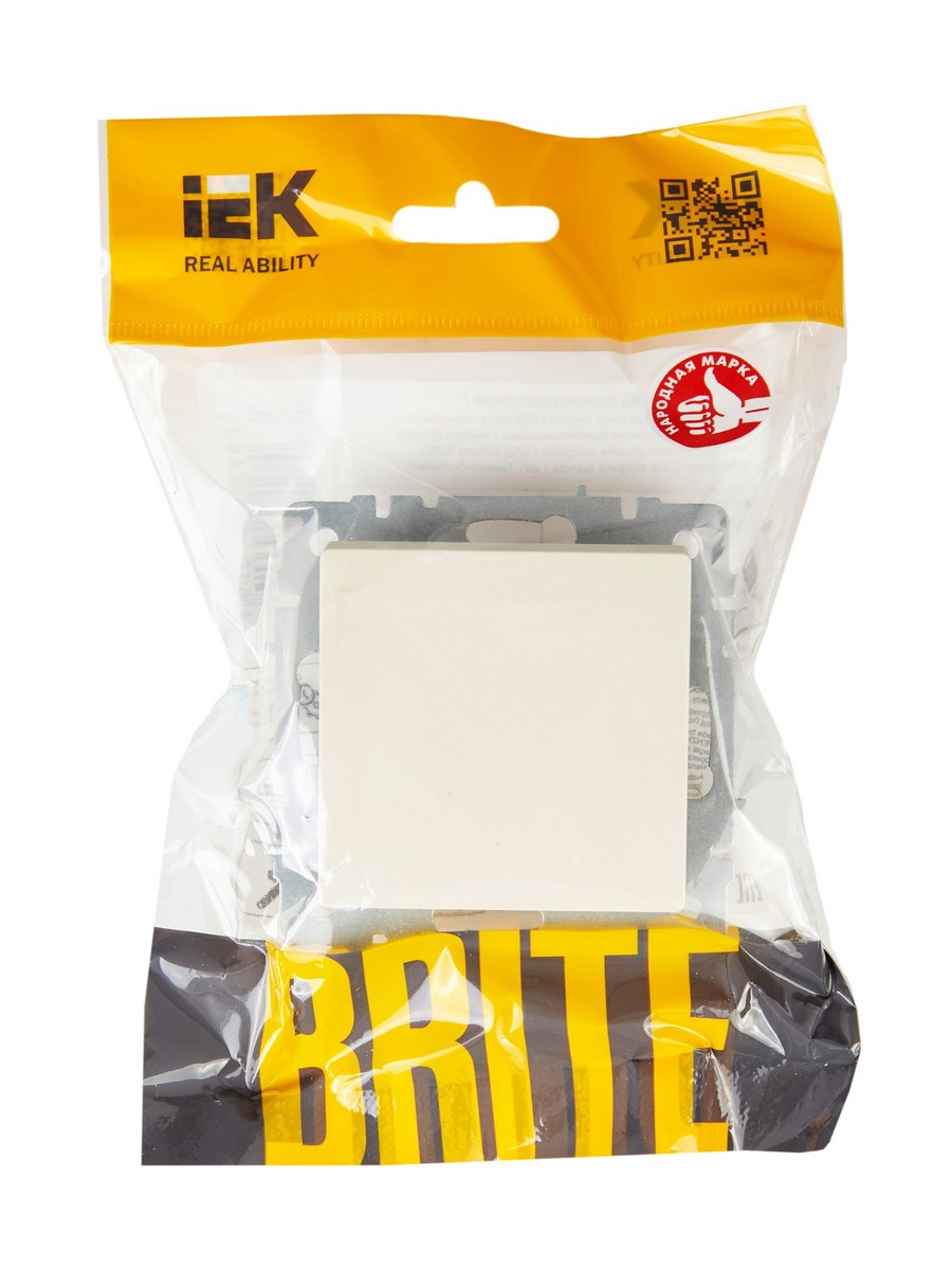 IEK Brite Бежевый Выключатель IEK BRITE 1-клавишный перекрестный 10А ВС10-1-3-БрКр бежевый BR-V13-0-10-K10