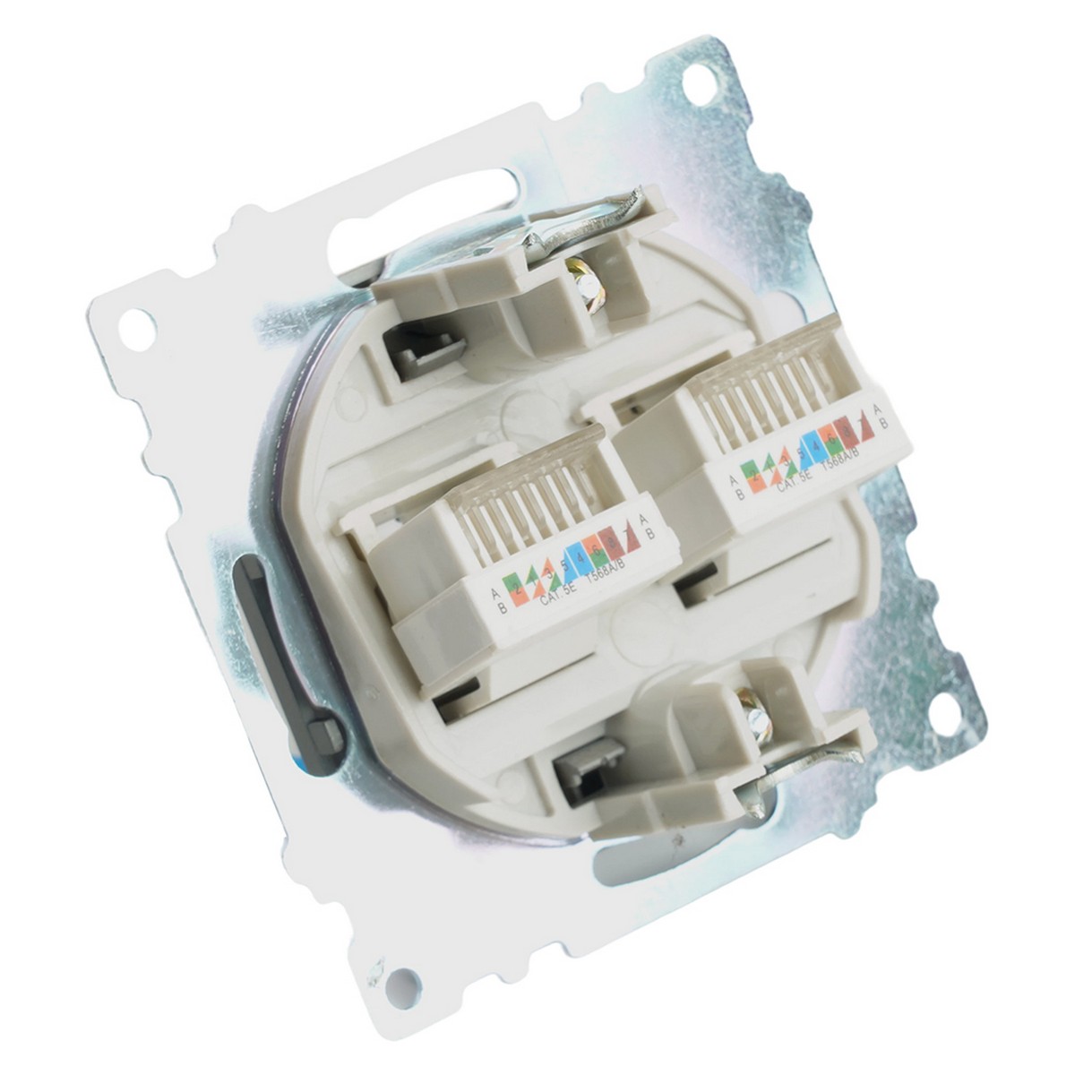 Розетка компьютерная 2-местная RJ-45 STEKKER GLS00-7109-06 Катрин графит 50008