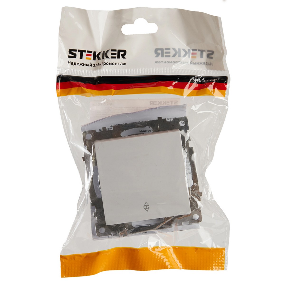 Катрин - Розетки и выключатели Stekker Переключатель 1-клавишный STEKKER GLS10-7105-01 250V 10А Катрин белый 39572