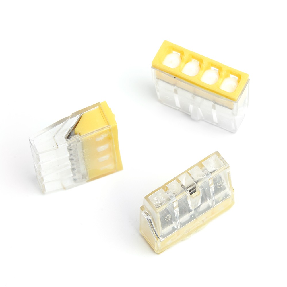 Клемма монтажная 4-проводная с пастой STEKKER для 1-жильного проводника LD2273-204 39943