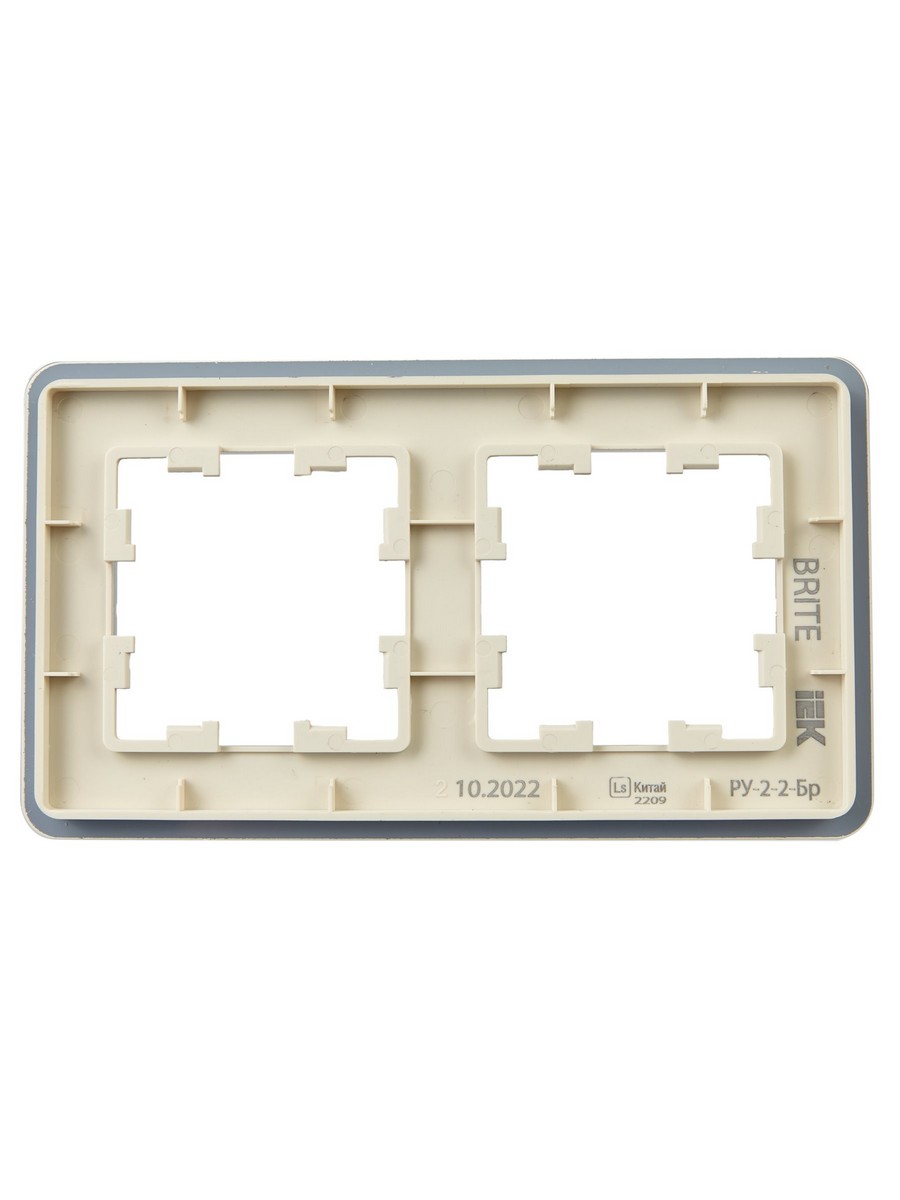 IEK Brite Рамки Рамка IEK BRITE DECOR Песчаный матовый стекло скругл.угол 2-м РУ-2-2-Бр RE BR-M22-G-41-K98