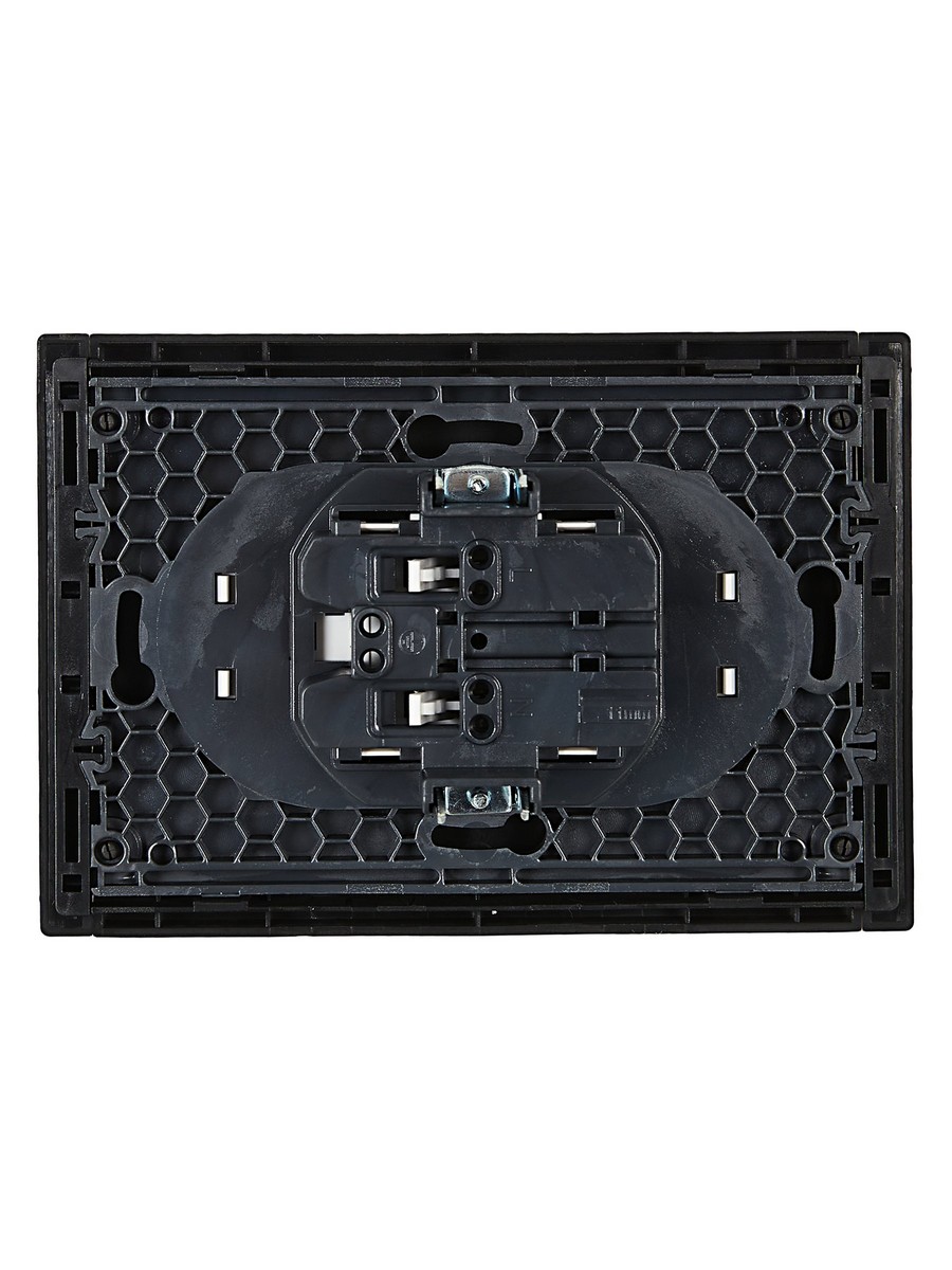 IEK FORTE&PIANO Черный Розетка IEK FORTE&PIANO Черный 2-я б/з безвинтовое крепление 10А FP126