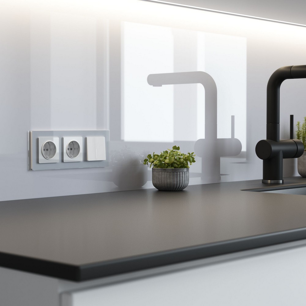 Werkel белый акрил Выключатель Werkel одноклавишный проходной с подсветкой (белый акрил) W11121410