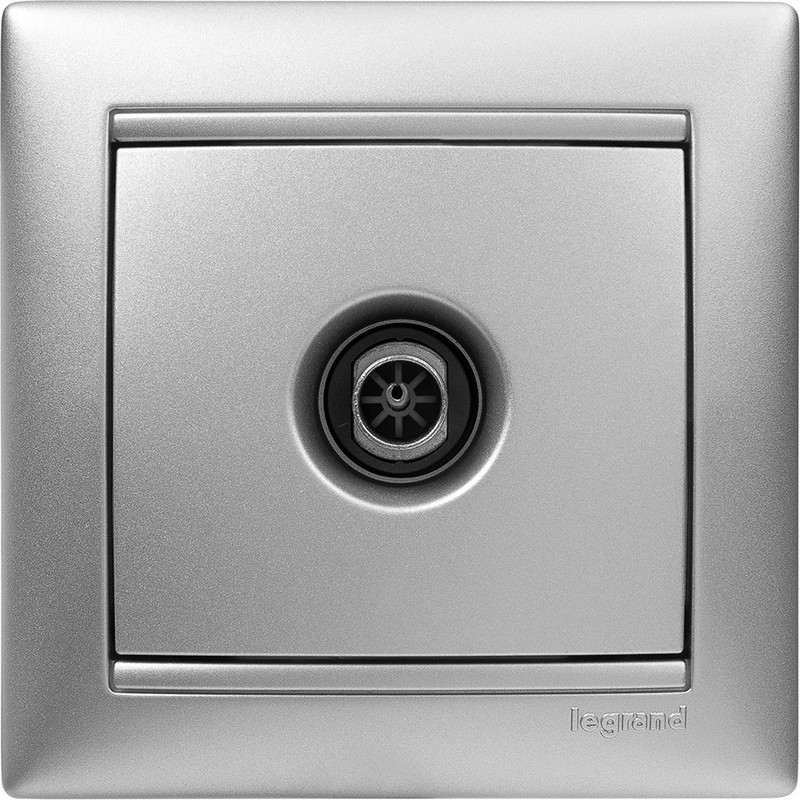 Розетка TV Legrand Valena Алюминий единственная 1,5 дБ 770129