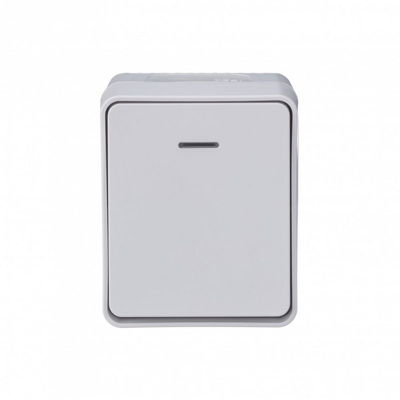 Выключатель 1-клавишный Systeme Electric AtlasDesign Profi54 наружный Белый с подсветкой IP54 ATN540