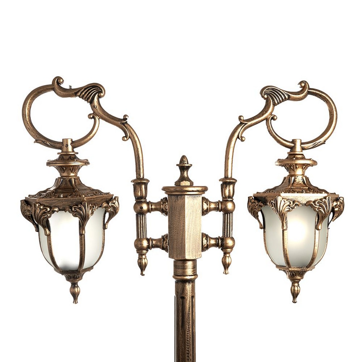 Уличные светильники столб Уличный светильник Feron PL4048 столб шестигранный 2*60W 230V E27, черное золото 11428 