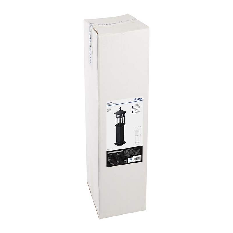 Светильник садово-парковый Feron PL676 столб 60W 230V E27 черный 11691