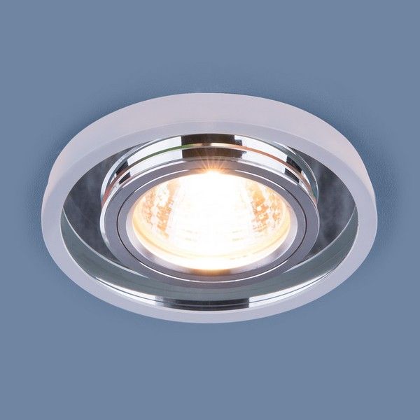 Светильники встраиваемые распродажа Встраиваемый точечный светильник Elektrostandard со светодиодной подсветкой 7021 MR16 SL/CH зеркальный/хром 