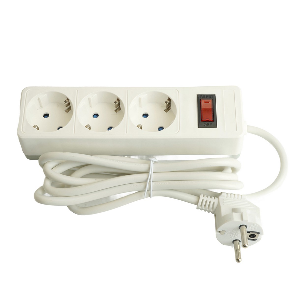 Колодки и удлинители, тройники Сетевой фильтр 3-местный с/з STEKKER HM20-31-05 3x1мм2 5 м серия Optima белый 50088 