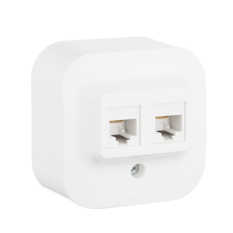Розетка RJ45 Legrand Quteo двойная кат. 5е UTP белая  782228