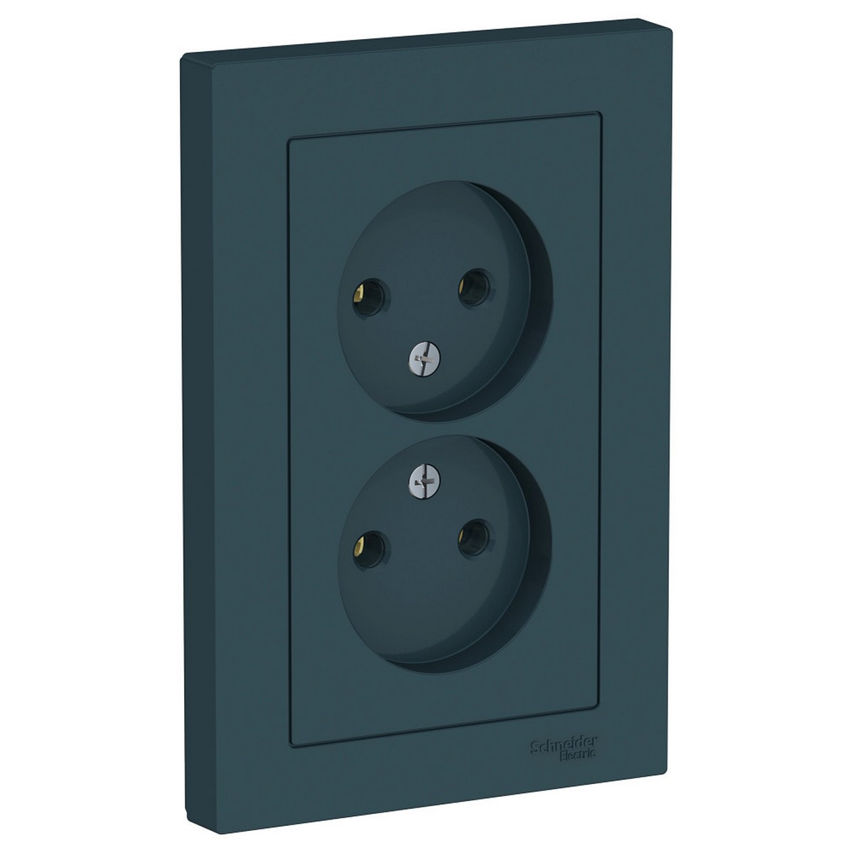 Розетка Systeme Electric AtlasDesign Изумруд б/з двойная, 16А, в сборе ATN000820