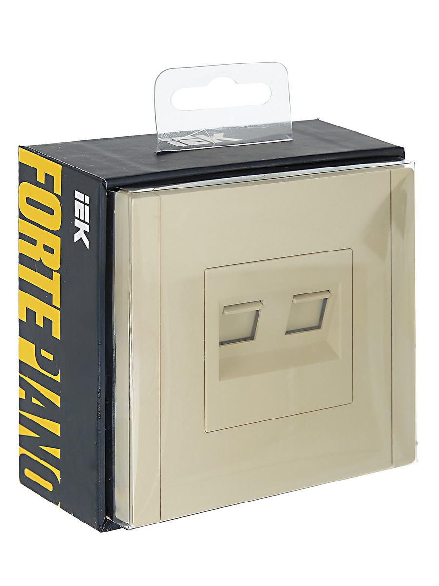 IEK FORTE&PIANO Ваниль Розетка IEK FORTE&PIANO Ваниль двойная RJ11+RJ45 кат.5E FP435