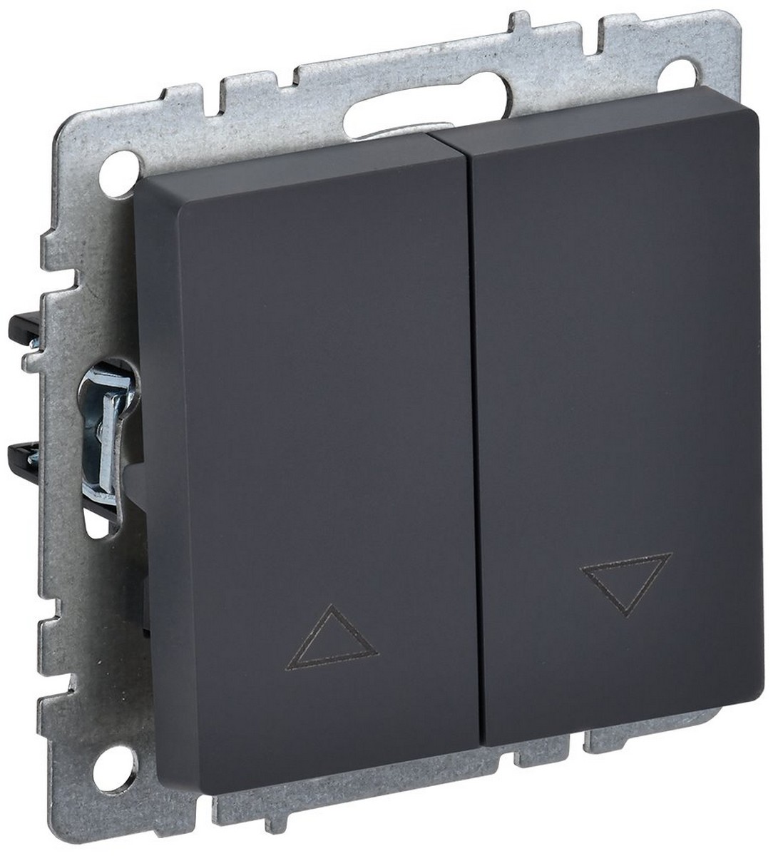 Выключатель IEK BRITE жалюзи 10А ВС10-1-5-БрГ графит BR-V15-0-10-K53