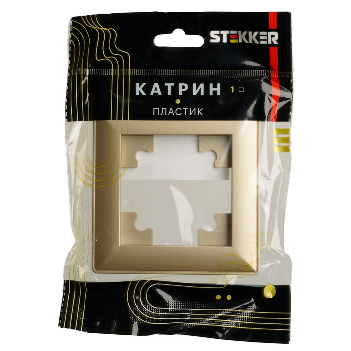 Катрин - Розетки и выключатели Stekker Рамка STEKKER 1-местная Катрин пластик золото PFR00-7001-08 49606