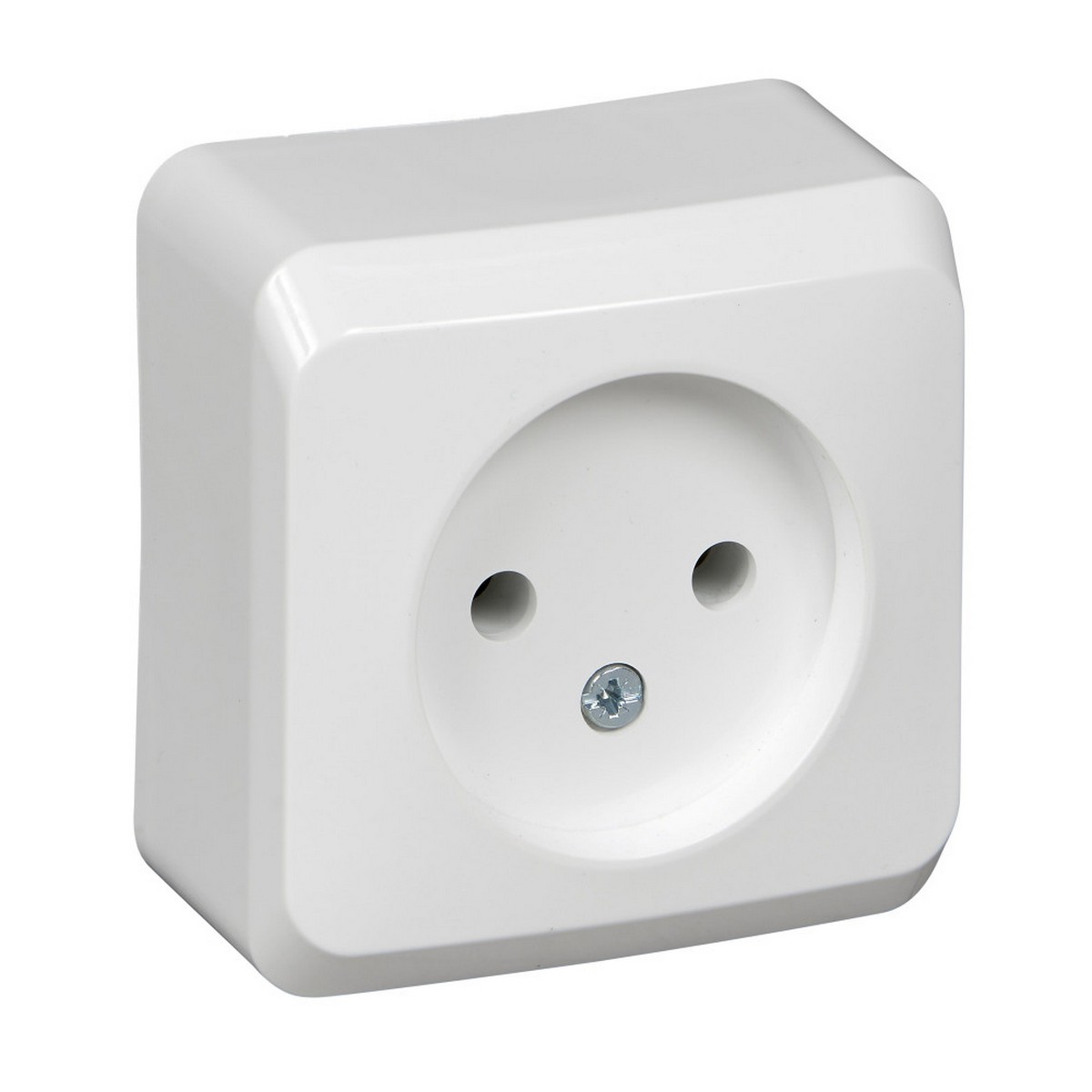 Этюд Белый Розетка 1-ая Systeme Electric Этюд наружный Белый б/з без шторок PA16-001B