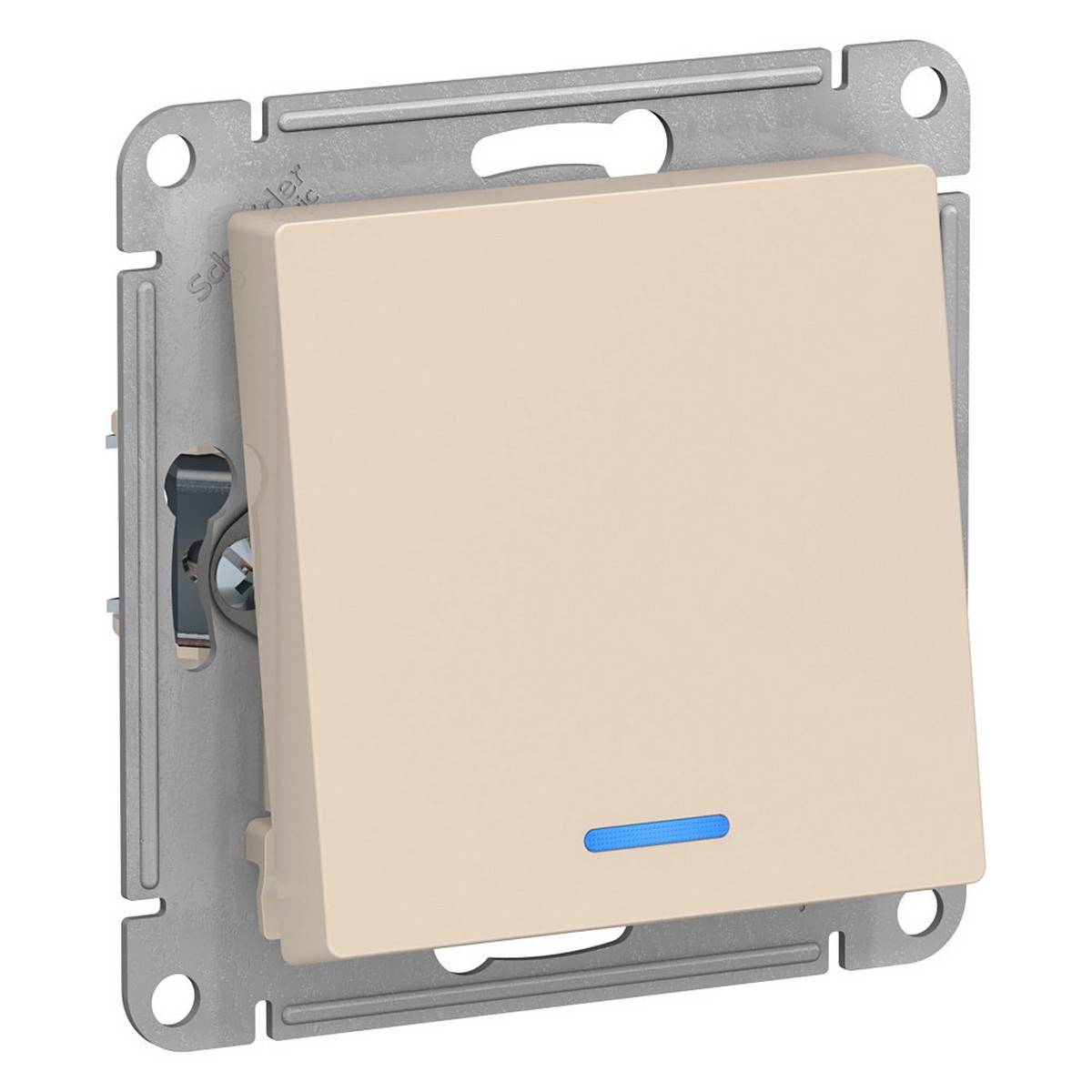 AtlasDesign Бежевый Переключатель 1-клавишный Systeme Electric AtlasDesign бежевый с подсветкой, сх.6а, ATN000263